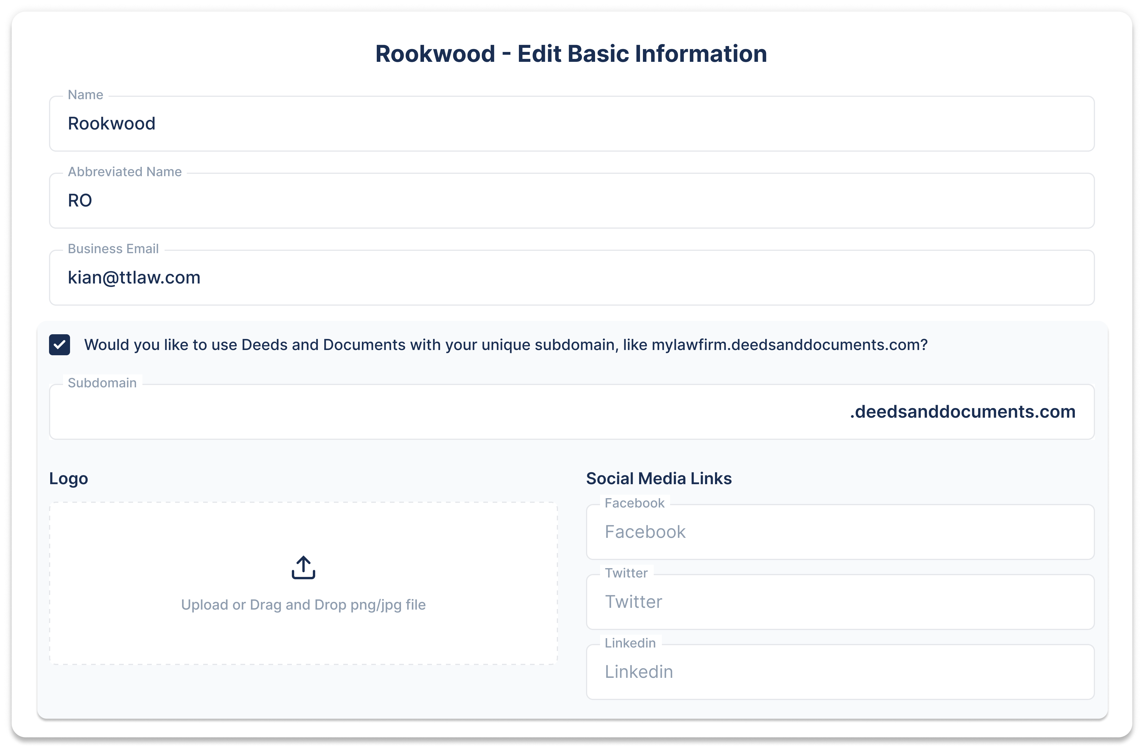 Customizable intake forms preview