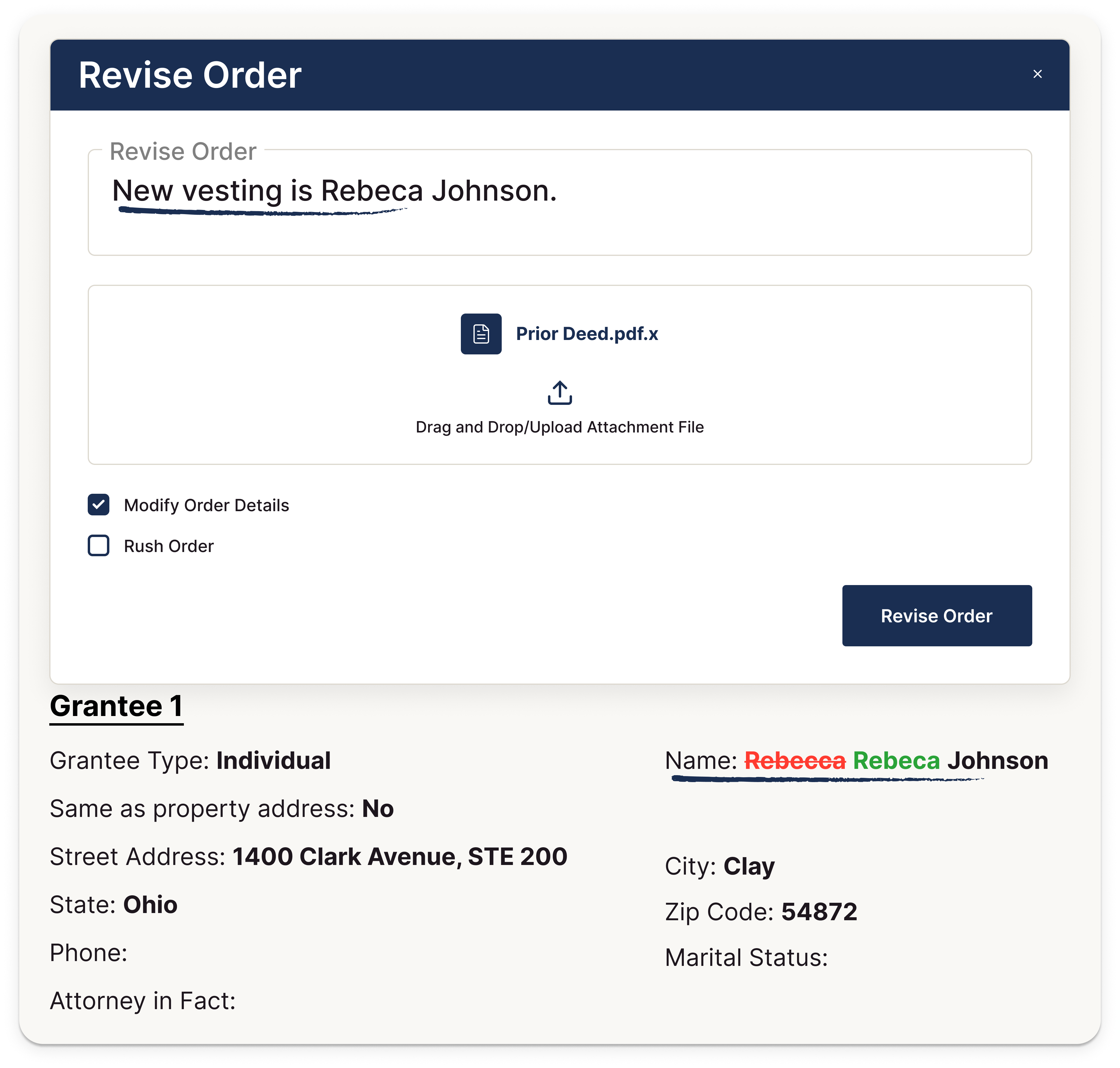 Orders Revision preview
