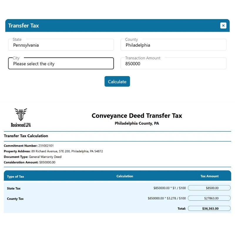 Transfer Tax Calculation